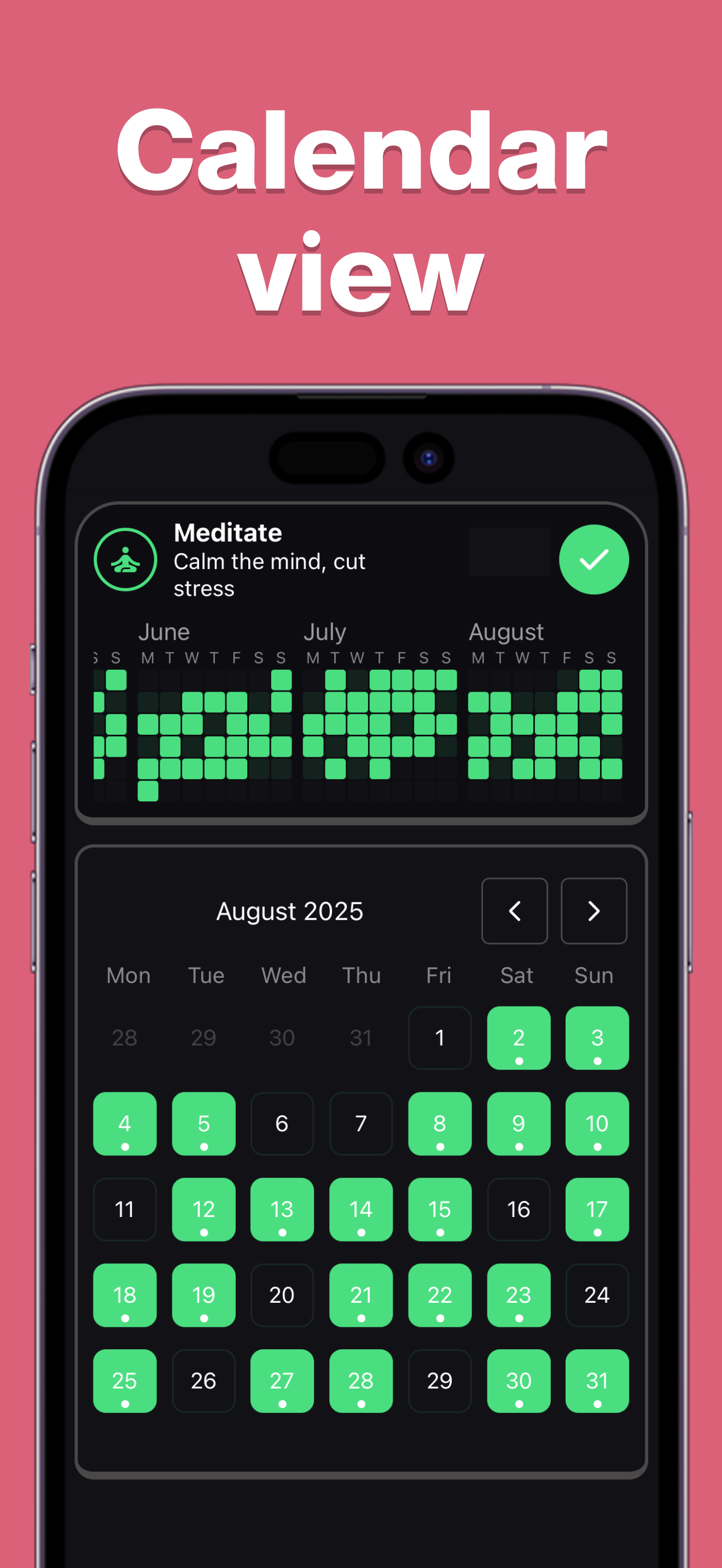 Habitee settings screen